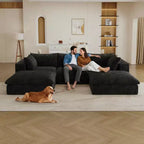 MAYEERTY 39.8 Cloud Sofa Black - 39.8, Corduroy, Double-Layer, No Assembly, DIY for Corner