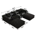 MAYEERTY 39.8 Cloud Sofa Black - 39.8, Corduroy, Double-Layer, No Assembly, DIY for Corner