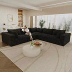 MAYEERTY 39.8 Cloud Sofa Black - 39.8, Corduroy, Double-Layer, No Assembly, DIY for Corner