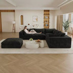 MAYEERTY 39.8 Cloud Sofa Black - 39.8, Corduroy, Double-Layer, No Assembly, DIY for Corner