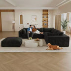 MAYEERTY 39.8 Cloud Sofa Black - 39.8, Corduroy, Double-Layer, No Assembly, DIY for Corner