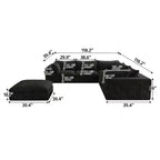 MAYEERTY 39.8 Cloud Sofa Black - 39.8, Corduroy, Double-Layer, No Assembly, DIY for Corner