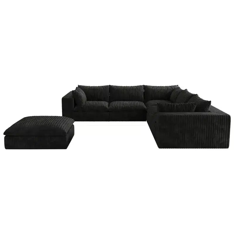 MAYEERTY 39.8 Cloud Sofa Black - 39.8, Corduroy, Double-Layer, No Assembly, DIY for Corner