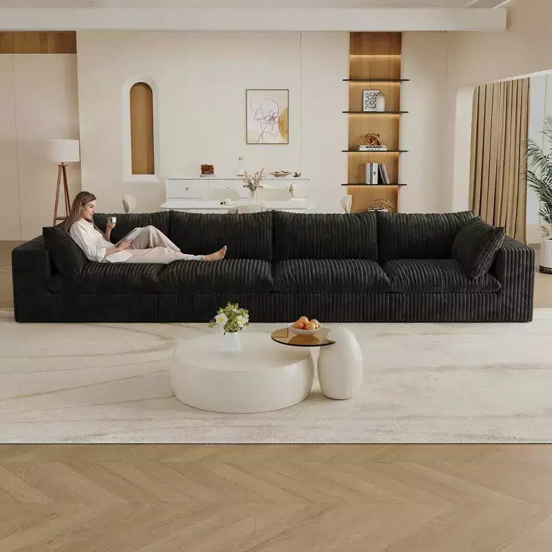 MAYEERTY 39.8 Cloud Sofa Black - 39.8, Corduroy, Double-Layer, No Assembly, DIY for Corner