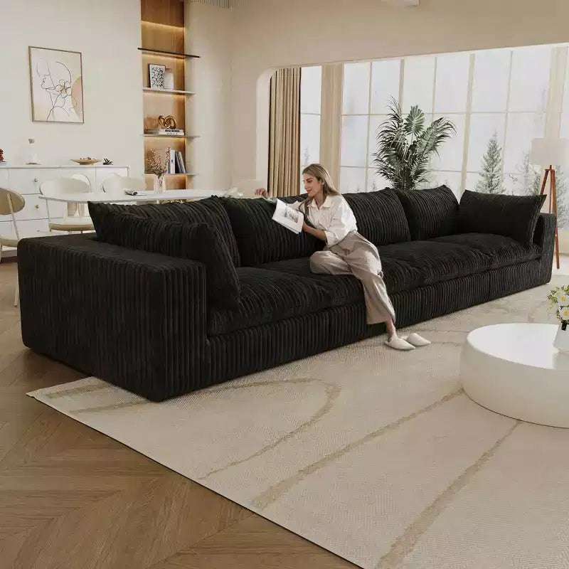 MAYEERTY 39.8 Cloud Sofa Black - 39.8, Corduroy, Double-Layer, No Assembly, DIY for Corner