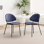 Okak Modern Armless Minimalist-Design Home Dining Chairs for Kitchen Dining Room,Boucle/PU Upholstered Seating Dining Chair Set of 4