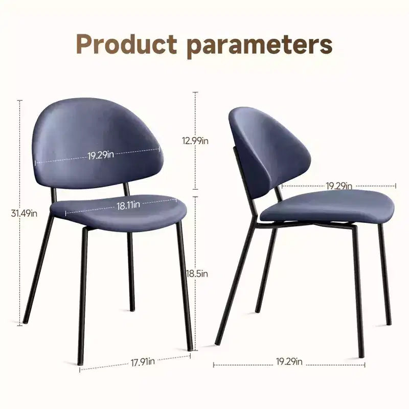 Okak Modern Armless Minimalist-Design Home Dining Chairs for Kitchen Dining Room,Boucle/PU Upholstered Seating Dining Chair Set of 4