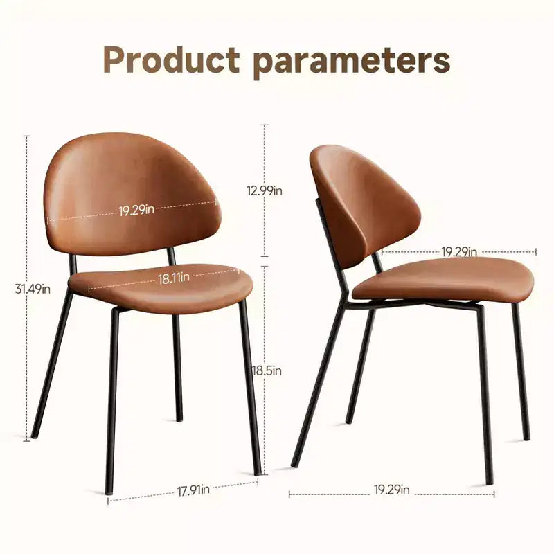 Okak Modern Armless Minimalist-Design Home Dining Chairs for Kitchen Dining Room,Boucle/PU Upholstered Seating Dining Chair Set of 4