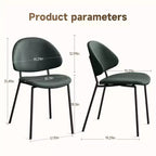 Okak Modern Armless Minimalist-Design Home Dining Chairs for Kitchen Dining Room,Boucle/PU Upholstered Seating Dining Chair Set of 4