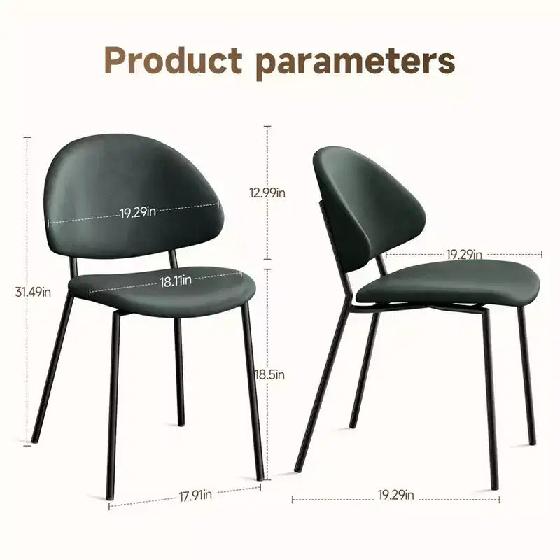 Okak Modern Armless Minimalist-Design Home Dining Chairs for Kitchen Dining Room,Boucle/PU Upholstered Seating Dining Chair Set of 4