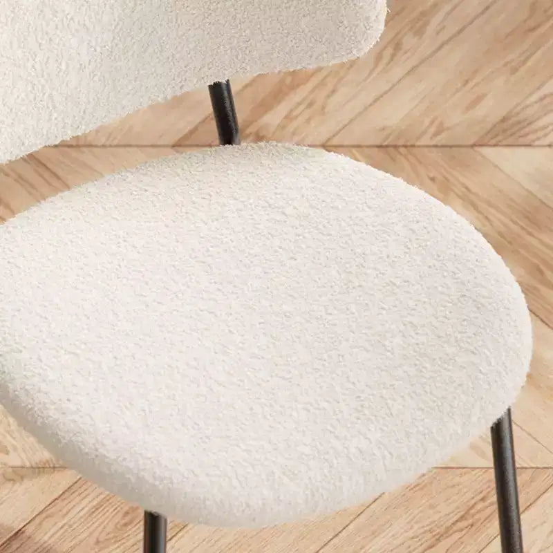 Okak Modern Armless Minimalist-Design Home Dining Chairs for Kitchen Dining Room,Boucle/PU Upholstered Seating Dining Chair Set of 4