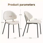 Okak Modern Armless Minimalist-Design Home Dining Chairs for Kitchen Dining Room,Boucle/PU Upholstered Seating Dining Chair Set of 4