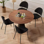 Okak Modern Armless Minimalist-Design Home Dining Chairs for Kitchen Dining Room,Boucle/PU Upholstered Seating Dining Chair Set of 4