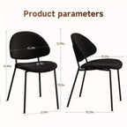 Okak Modern Armless Minimalist-Design Home Dining Chairs for Kitchen Dining Room,Boucle/PU Upholstered Seating Dining Chair Set of 4