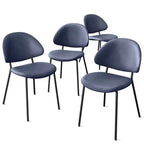 Okak Modern Armless Minimalist-Design Home Dining Chairs for Kitchen Dining Room,Boucle/PU Upholstered Seating Dining Chair Set of 4