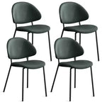 Okak Modern Armless Minimalist-Design Home Dining Chairs for Kitchen Dining Room,Boucle/PU Upholstered Seating Dining Chair Set of 4