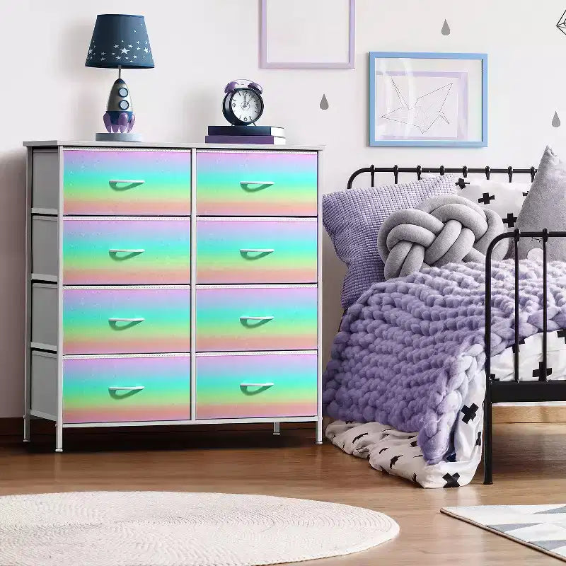 Sorbus 8 Drawers Dresser- Storage Unit with Steel Frame, Wood Top, Fabric Bins - for Bedroom, Closet, Office and more