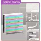 Sorbus 8 Drawers Dresser- Storage Unit with Steel Frame, Wood Top, Fabric Bins - for Bedroom, Closet, Office and more