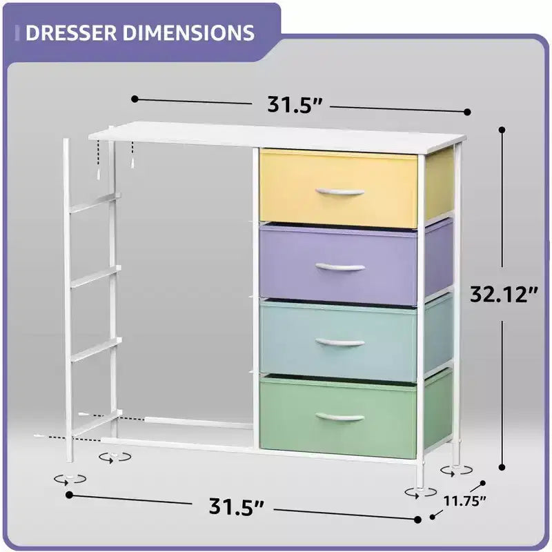 Sorbus 8 Drawers Dresser- Storage Unit with Steel Frame, Wood Top, Fabric Bins - for Bedroom, Closet, Office and more