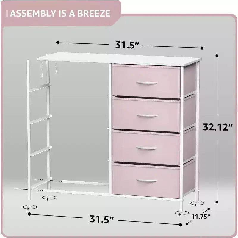 Sorbus 8 Drawers Dresser- Storage Unit with Steel Frame, Wood Top, Fabric Bins - for Bedroom, Closet, Office and more