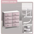 Sorbus 8 Drawers Dresser- Storage Unit with Steel Frame, Wood Top, Fabric Bins - for Bedroom, Closet, Office and more