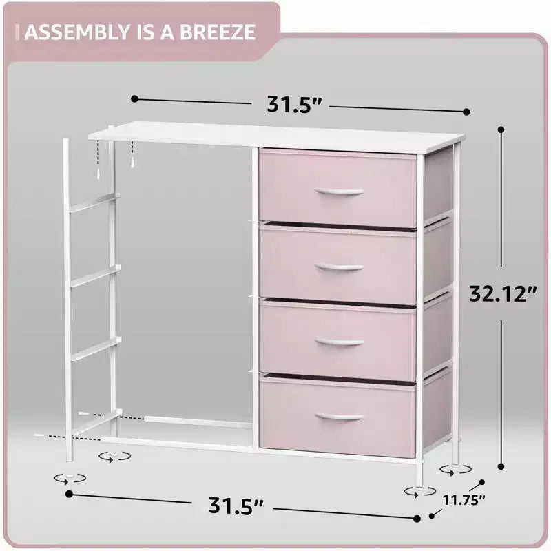 Sorbus 8 Drawers Dresser- Storage Unit with Steel Frame, Wood Top, Fabric Bins - for Bedroom, Closet, Office and more