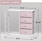 Sorbus 8 Drawers Dresser- Storage Unit with Steel Frame, Wood Top, Fabric Bins - for Bedroom, Closet, Office and more