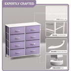 Sorbus 8 Drawers Dresser- Storage Unit with Steel Frame, Wood Top, Fabric Bins - for Bedroom, Closet, Office and more