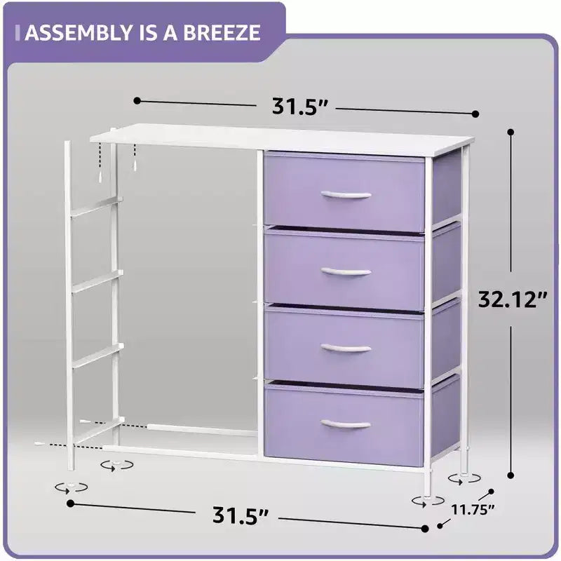 Sorbus 8 Drawers Dresser- Storage Unit with Steel Frame, Wood Top, Fabric Bins - for Bedroom, Closet, Office and more