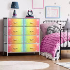 Sorbus 8 Drawers Dresser- Storage Unit with Steel Frame, Wood Top, Fabric Bins - for Bedroom, Closet, Office and more