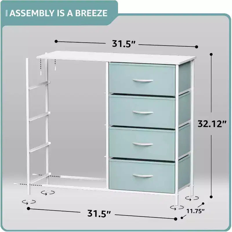Sorbus 8 Drawers Dresser- Storage Unit with Steel Frame, Wood Top, Fabric Bins - for Bedroom, Closet, Office and more