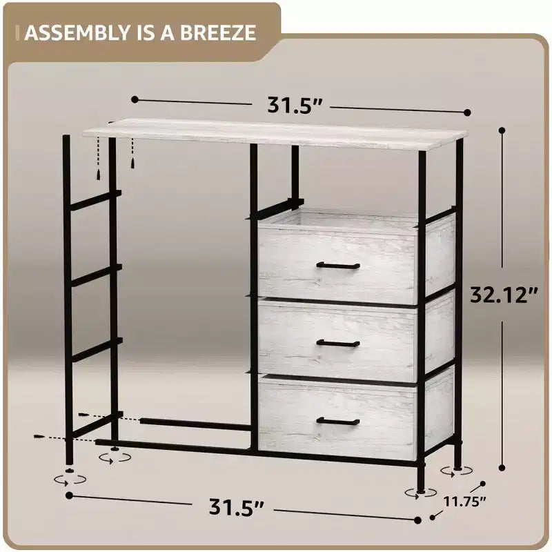 Sorbus 8 Drawers Dresser- Storage Unit with Steel Frame, Wood Top, Fabric Bins - for Bedroom, Closet, Office and more