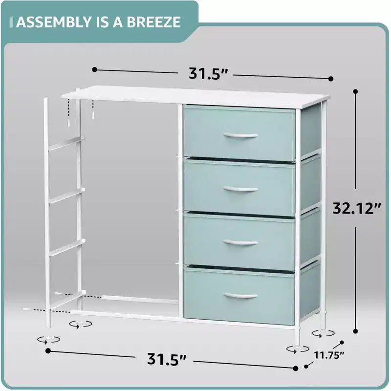 Sorbus 8 Drawers Dresser- Storage Unit with Steel Frame, Wood Top, Fabric Bins - for Bedroom, Closet, Office and more