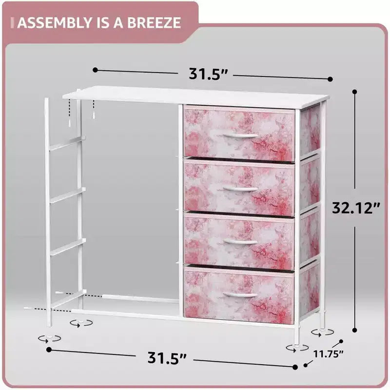 Sorbus 8 Drawers Dresser- Storage Unit with Steel Frame, Wood Top, Fabric Bins - for Bedroom, Closet, Office and more