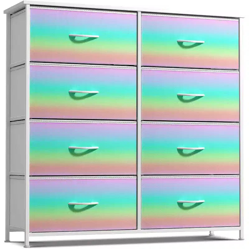 Sorbus 8 Drawers Dresser- Storage Unit with Steel Frame, Wood Top, Fabric Bins - for Bedroom, Closet, Office and more