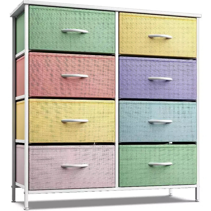 Sorbus 8 Drawers Dresser- Storage Unit with Steel Frame, Wood Top, Fabric Bins - for Bedroom, Closet, Office and more