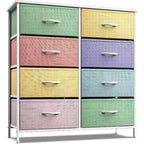 Sorbus 8 Drawers Dresser- Storage Unit with Steel Frame, Wood Top, Fabric Bins - for Bedroom, Closet, Office and more