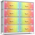 Sorbus 8 Drawers Dresser- Storage Unit with Steel Frame, Wood Top, Fabric Bins - for Bedroom, Closet, Office and more