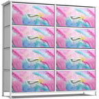 Sorbus 8 Drawers Dresser- Storage Unit with Steel Frame, Wood Top, Fabric Bins - for Bedroom, Closet, Office and more