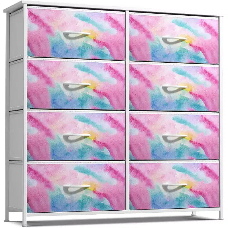 Sorbus 8 Drawers Dresser- Storage Unit with Steel Frame, Wood Top, Fabric Bins - for Bedroom, Closet, Office and more