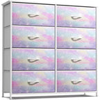 Sorbus 8 Drawers Dresser- Storage Unit with Steel Frame, Wood Top, Fabric Bins - for Bedroom, Closet, Office and more