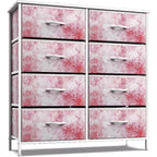 Sorbus 8 Drawers Dresser- Storage Unit with Steel Frame, Wood Top, Fabric Bins - for Bedroom, Closet, Office and more