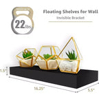 Sorbus 4 Pack Wall Mounted Floating Shelves - for storage and displaying showpieces, home decor items, and other prized possessions