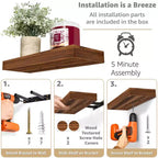 Sorbus 4 Pack Wall Mounted Floating Shelves - for storage and displaying showpieces, home decor items, and other prized possessions