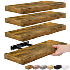 Sorbus 4 Pack Wall Mounted Floating Shelves - for storage and displaying showpieces, home decor items, and other prized possessions