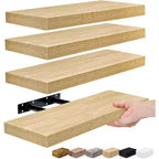 Sorbus 4 Pack Wall Mounted Floating Shelves - for storage and displaying showpieces, home decor items, and other prized possessions