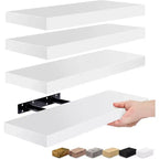 Sorbus 4 Pack Wall Mounted Floating Shelves - for storage and displaying showpieces, home decor items, and other prized possessions