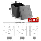Seat & Declutter! Plush cushion, hidden storage, lightweight & portable. Folds flat