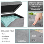 Seat & Declutter! Plush cushion, hidden storage, lightweight & portable. Folds flat