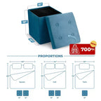Seat & Declutter! Plush cushion, hidden storage, lightweight & portable. Folds flat